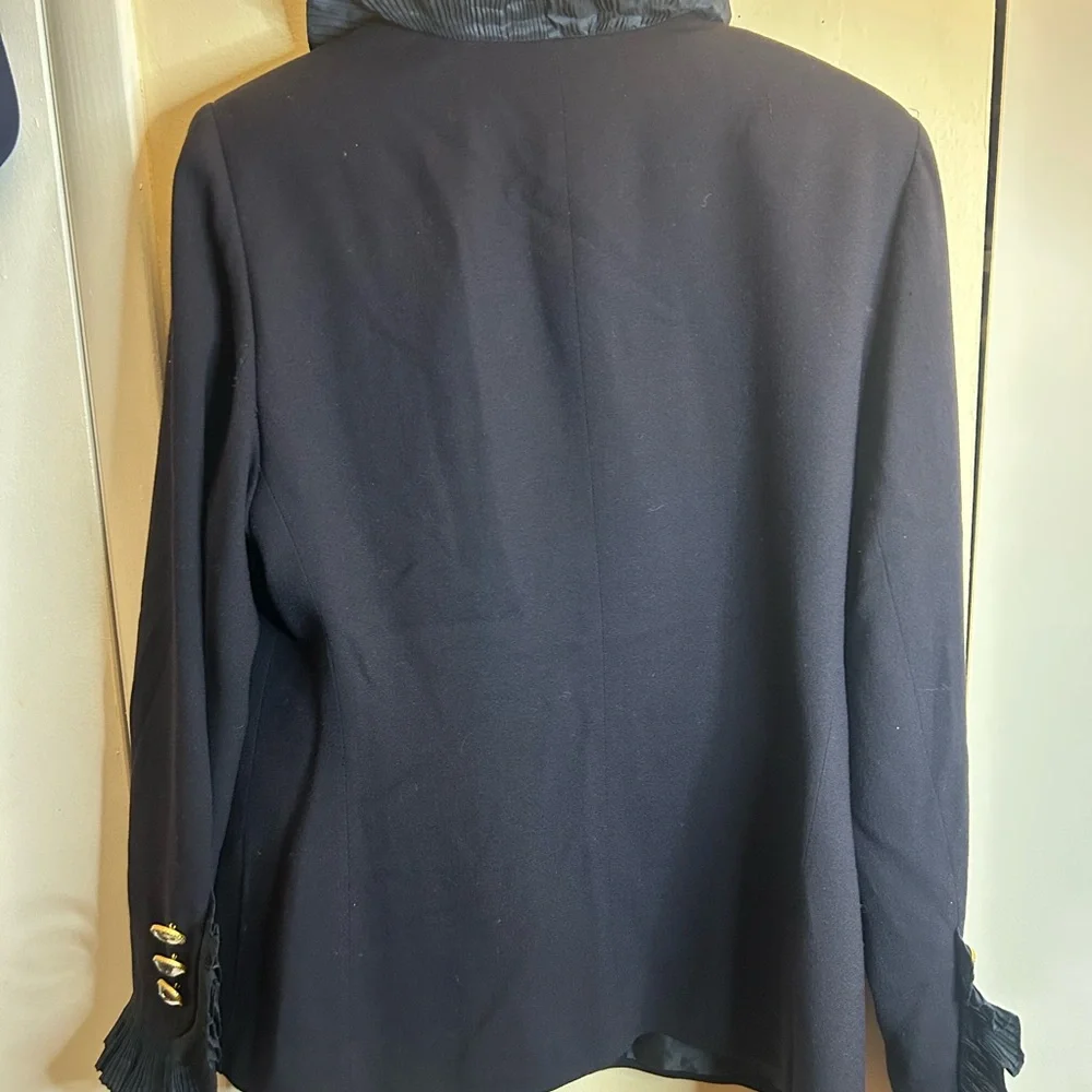 Dior Midnight Blue Women's Blazer with Ruffle Trim